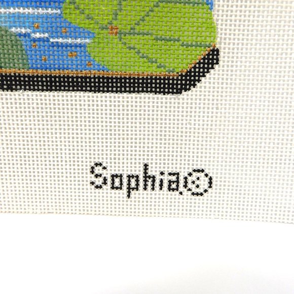 Sophia Large Water Lily Dragonfly Kimono Needlepoint Canvas Hand Painted 18ct - Picture 5 of 5